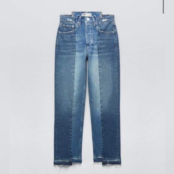 ZARA double denim straight leg jean - Picture 2 of 2
